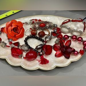 Betty boop would love this. Red jewelry set! Mystery piece included with set